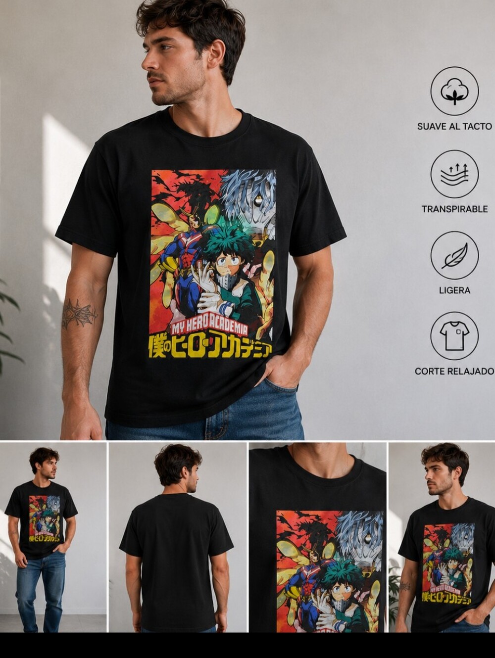 My Hero Academia Black Graphic Tee - Short Sleeve
